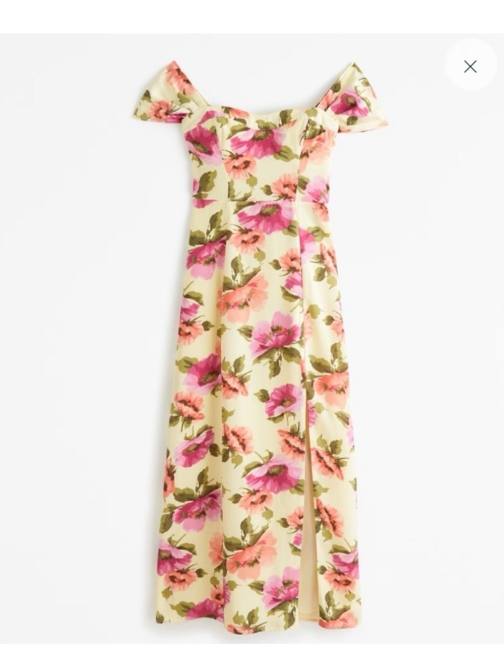 Abercrombie & Fitch “Camille” Yellow Floral Dress with Pink & Green Accents